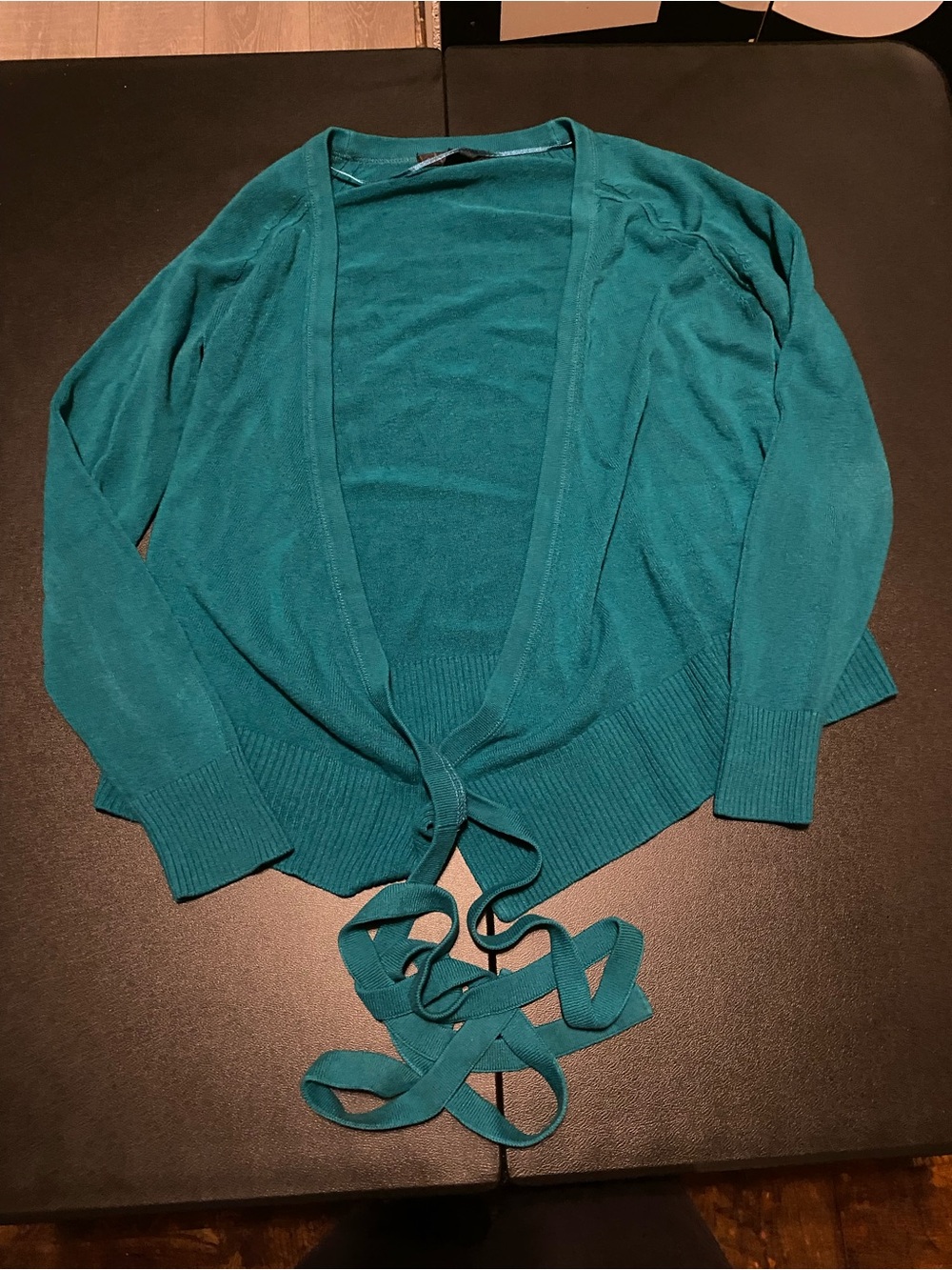 🔴H& M Teal Tie-Front Women's‎ Sweater